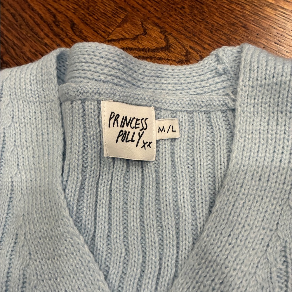Princess Polly Victoria Blue Ribbed Cardigan - Picture 5 of 5